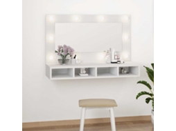 Vidaxl Armário Espelhado Com Luzes Led 90x31,5x62 Cm Branco