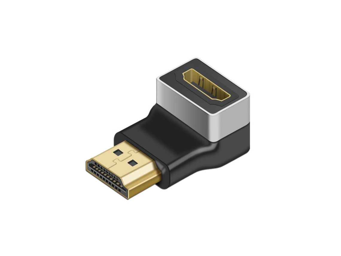 Adaptador De Vídeo Em Ângulo Reto Para 4k (hdmi Macho Para Fêmea)