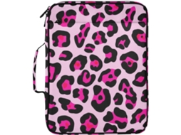 Pasta Expansível Com Estampa De Leopardo, Rosa E Preta, Organizador De 3 Argolas Com Divisórias Sanfonadas E