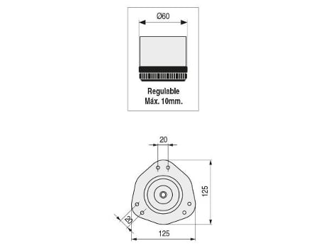Jgo.4patas regulable para mesa vigo 60-710 cromo