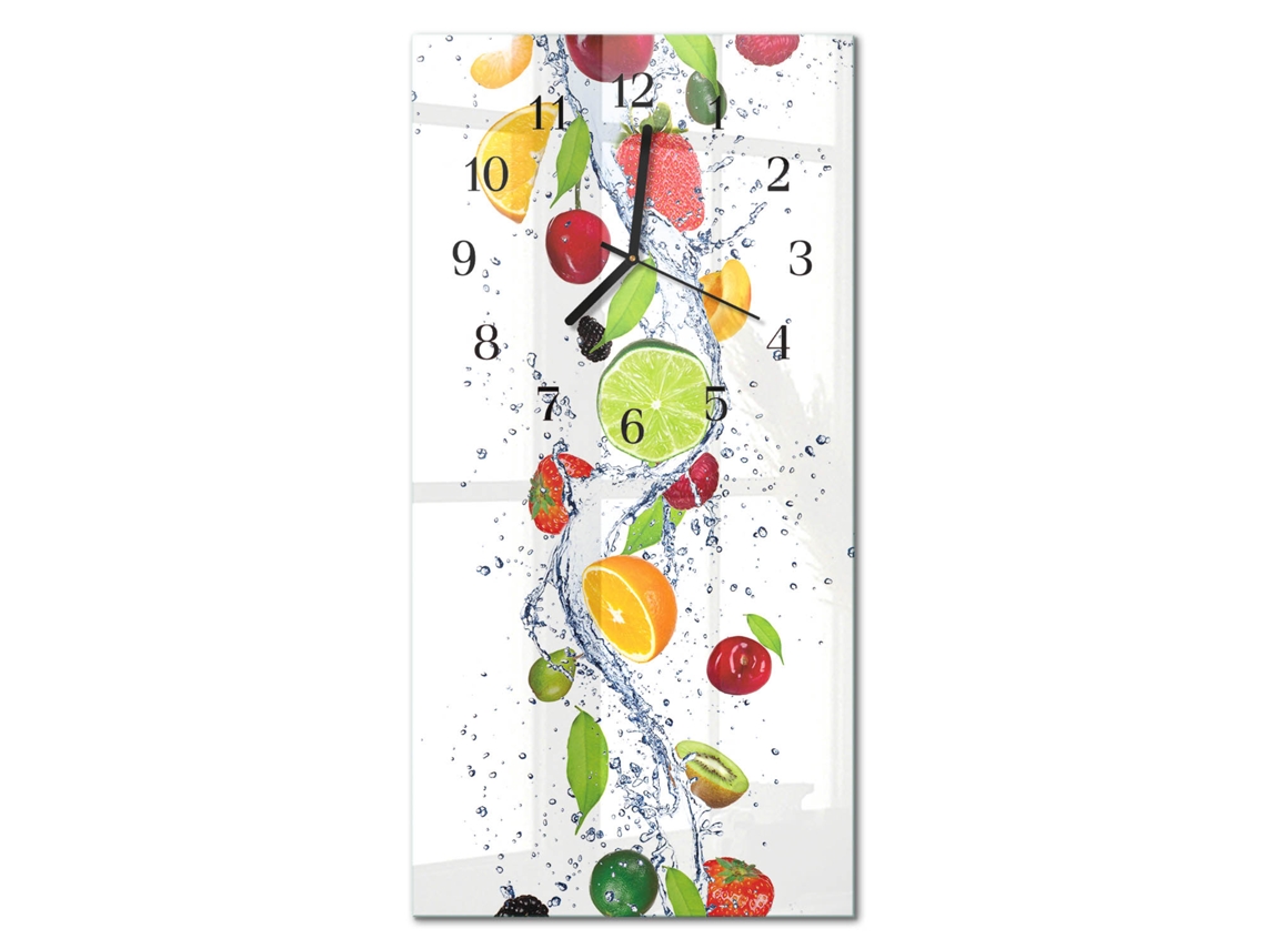 Relógio De Parede De Vidro Multicolor Espelharte (30x60 Cm)