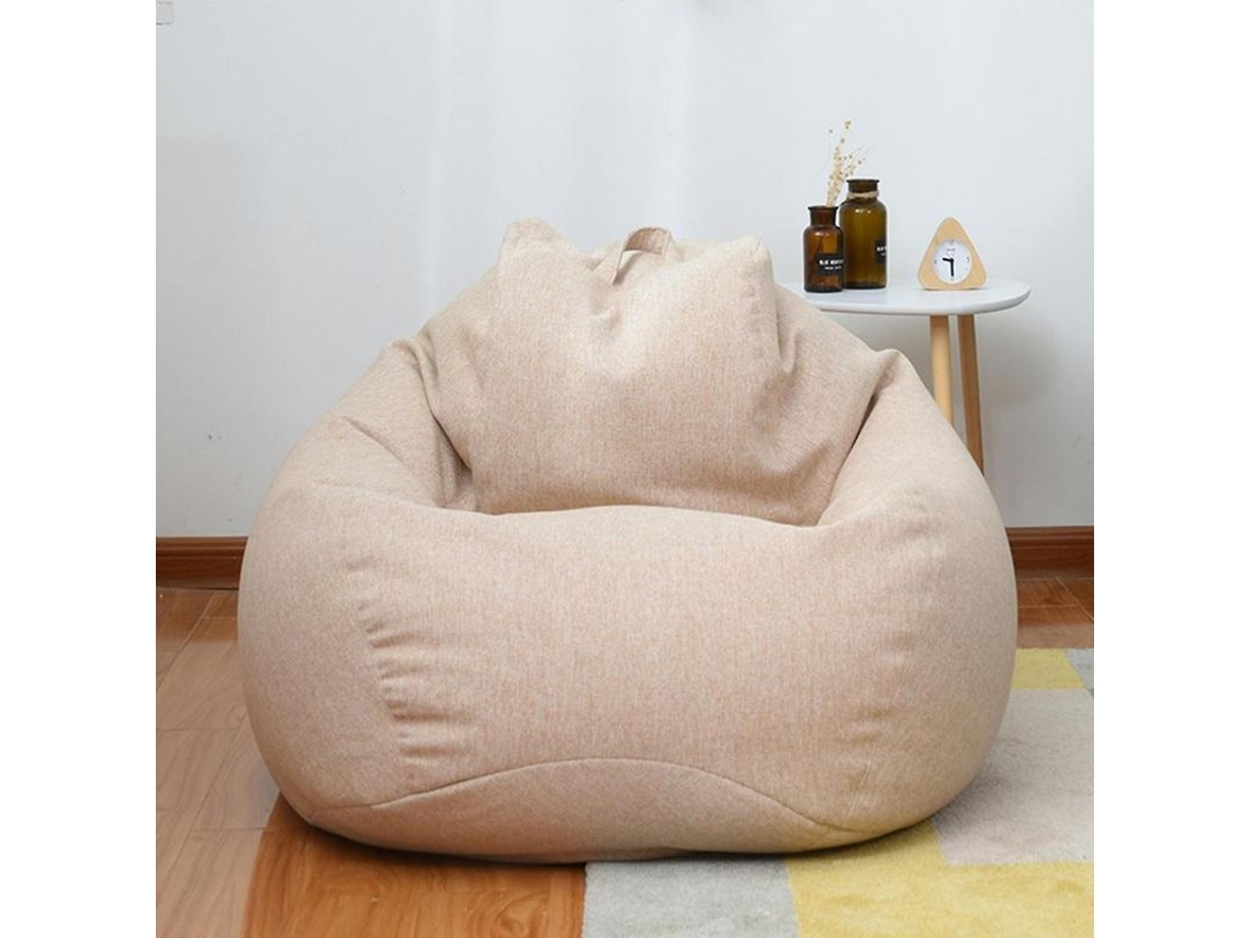 Funda de Sofá de Bean Bag Extra Grande Sem Relleno Tela Algodão e Lino para Interior S/MARCA
