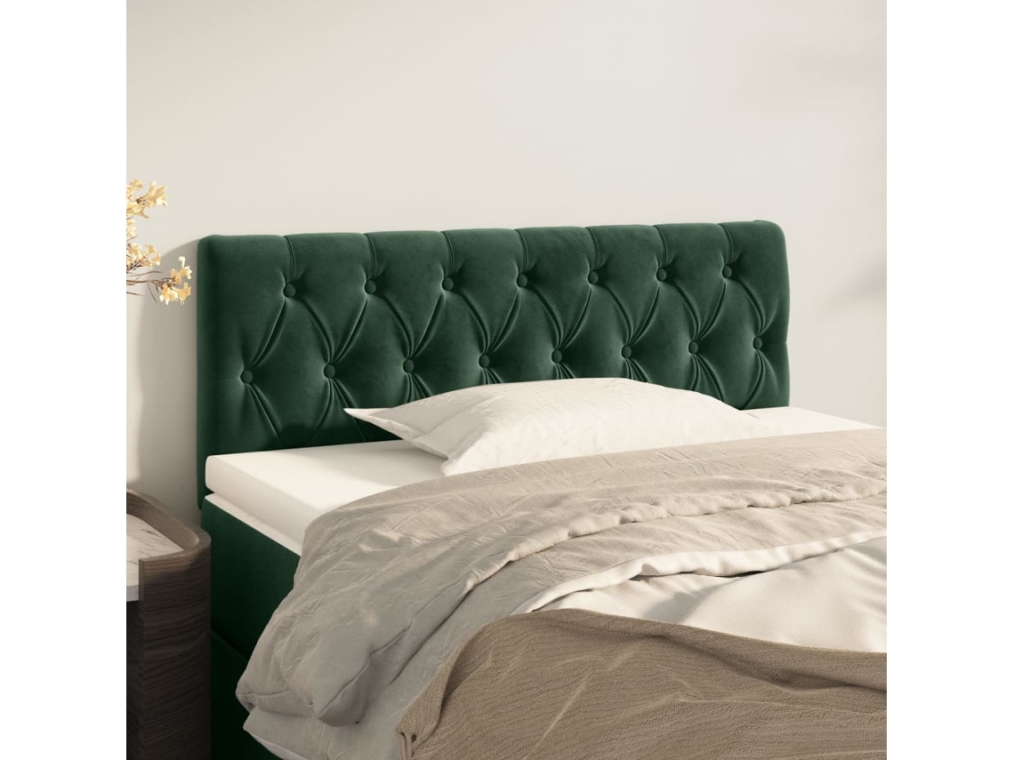 Cabecero de terciopelo 100x7x78/88 cm Verde oscuro