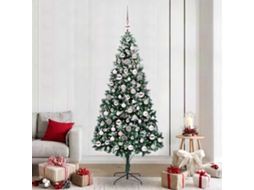 Vidaxl Árvore De Natal Artificial Verde 210 Cm Pvc, Aço E Plástico