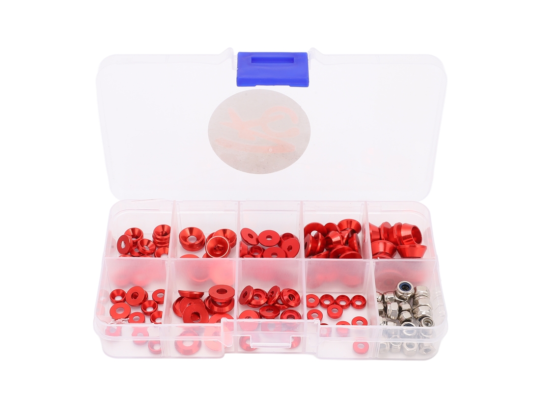 Kit de Parafusos Arruelas CNC Alumínio para carros RC, porcas, suportes, Tête de Coupe, Rondas | S/MARCA
