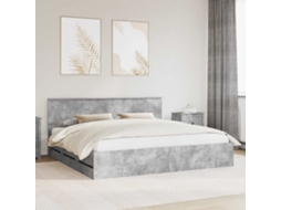 Vidaxl Estrutura Da Cama Cinzento 200 X 200 Cm Madeira De Engenharia