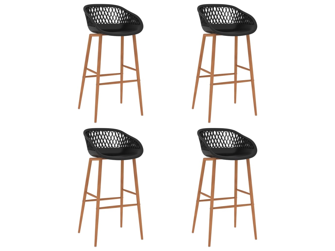 Vidaxl Cadeiras De Bar 4 Pcs Preto