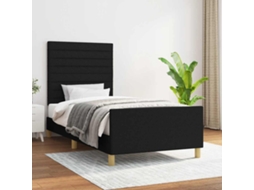 Vidaxl Estrutura De Cama Sem Colchão 80x200 Cm Tecido Preto