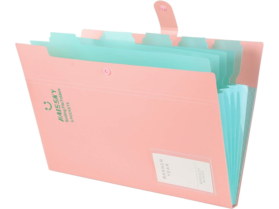 Pasta Expansível A4, Pasta De Documentos A4 5 Compartimentos Aquaforge