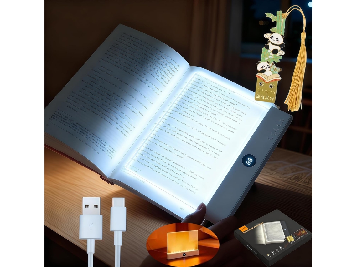 Luz De Leitura Para Cama, Recarregável, Com 3 Modos Cor E