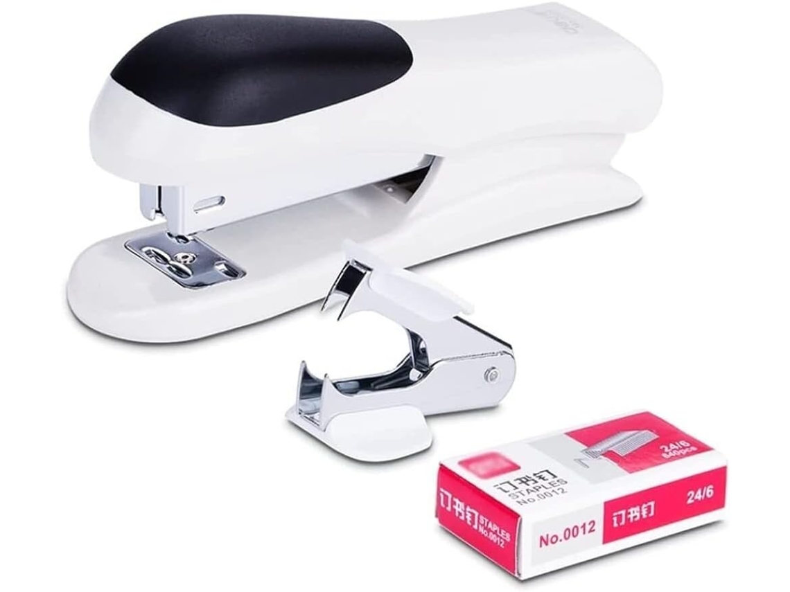 Grampeador Manual Padrão 3 em 1 com Capacidade para 20 Folhas, Inclui Grampeador, 640 Grampos e Removedor de U