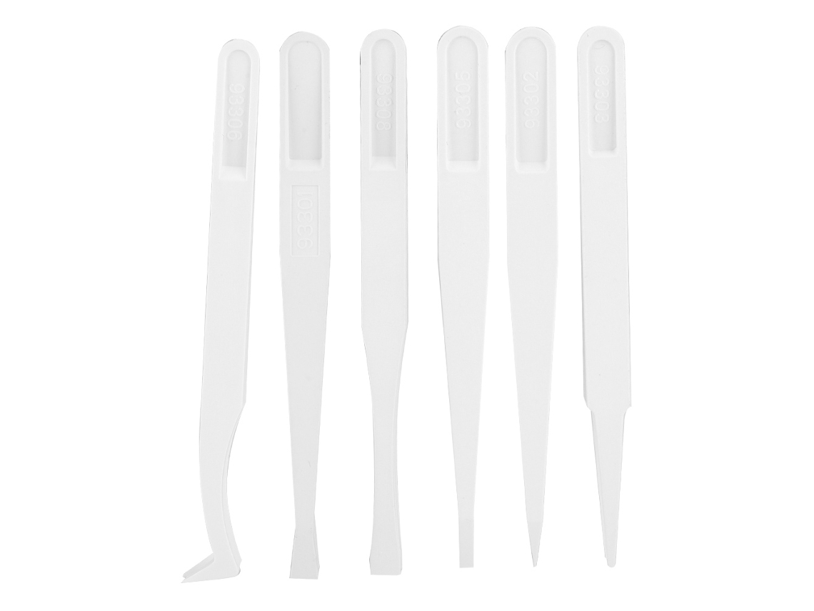 Conjunto De Pinças De Fibra De Carbono Antiestáticas, 6 Peças