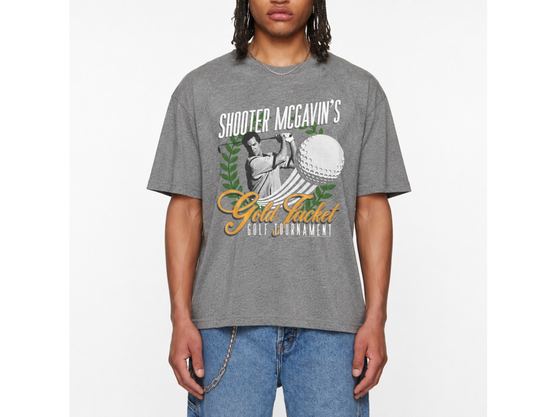 Rockinstone Happy Gilmore Gold Jacket Tournament Heather Graphite Adult T-shirt Size:s