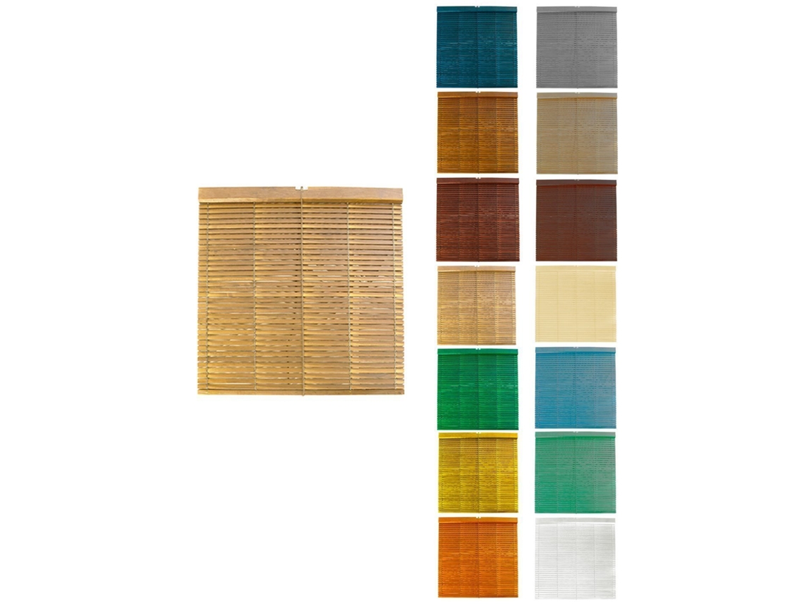 Persiana De Madera Alicantina Con Polea Metálica - Estor Enrollable Para Ventanas, Puertas, Salón Natural (barnizada) 75 X 140 Cm