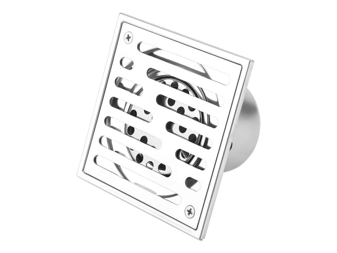 Ralo de piso quadrado de aço inox anti odor grande 150x150mm