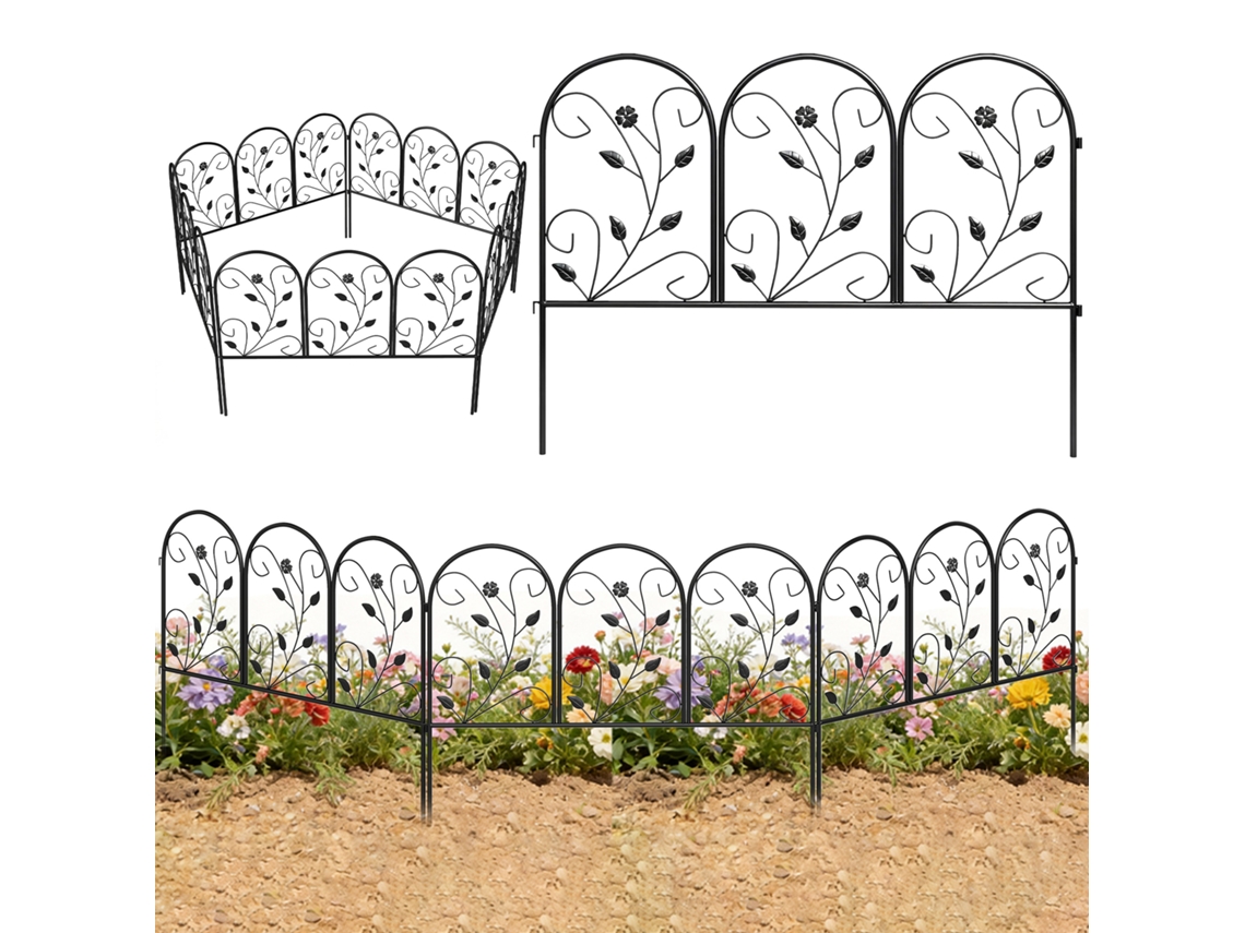 Cerca Decorativa S/MARCA, 5 painéis, antiferrugem, 80x60cm preto