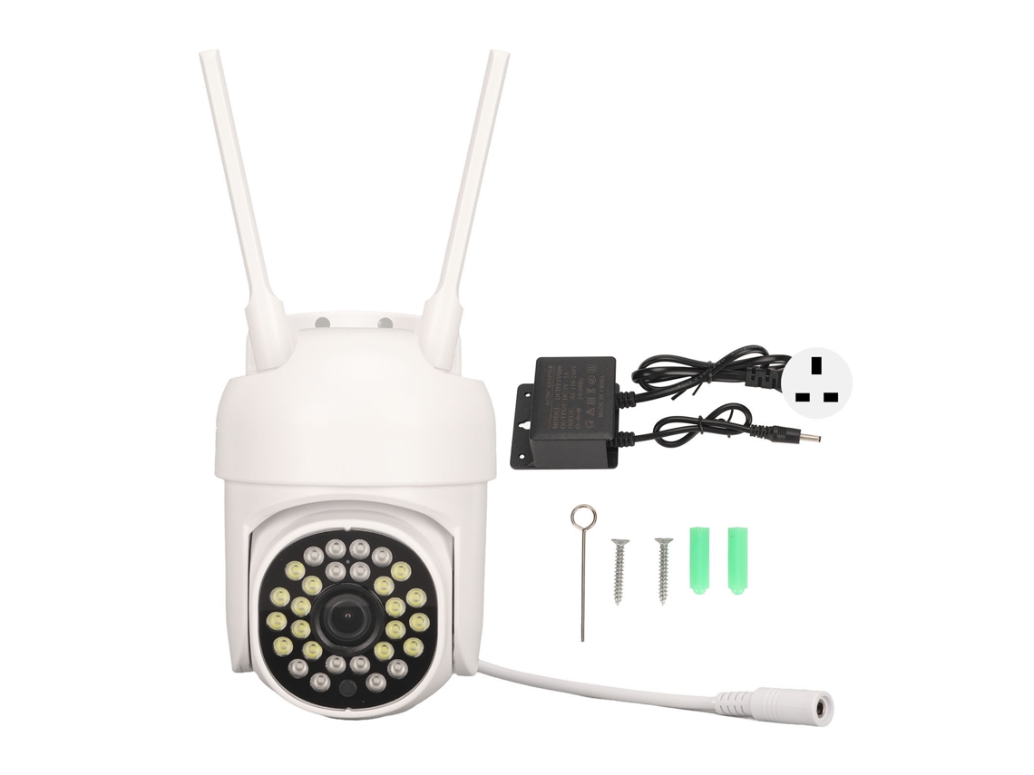 Câmera De Segurança Sem Fio Com Visão Noturna Colorida Rastreamento De Movimento Wifi Plug Uk 100-240v
