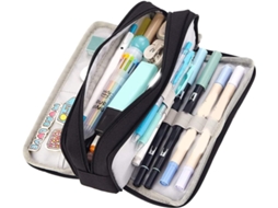 Estojo para Lápis, Grande Capacidade, 3 Compartimentos, Telescópico, com Bolsos, Escolar, Infantil AQUAFORGE