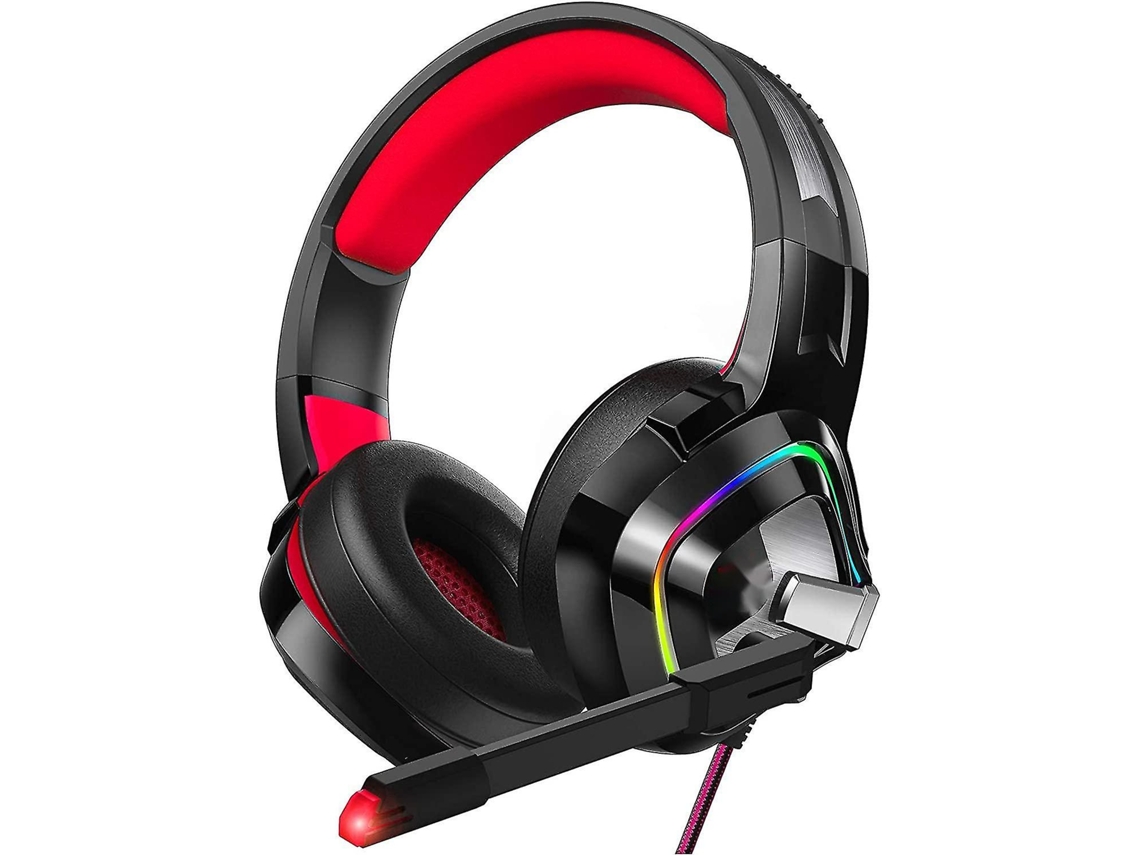 Omni fones de Ouvido Gaming para Ps4 Ps5 Xbox One Pc com Microfone Anti ruído, Luz Rgb, Som Imersivo e Controle Inline