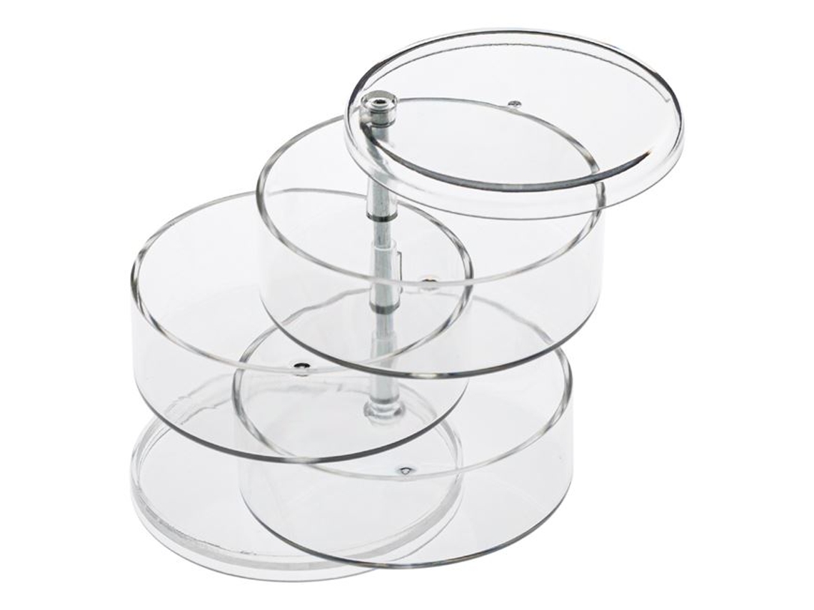 Organizador De Bijuterias Em Acrílico E Gira 3 Posições 12x15 Cm