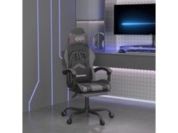 Vidaxl Cadeira Gaming Giratória C/ Apoio Pés Couro Artif. Preto/cinza