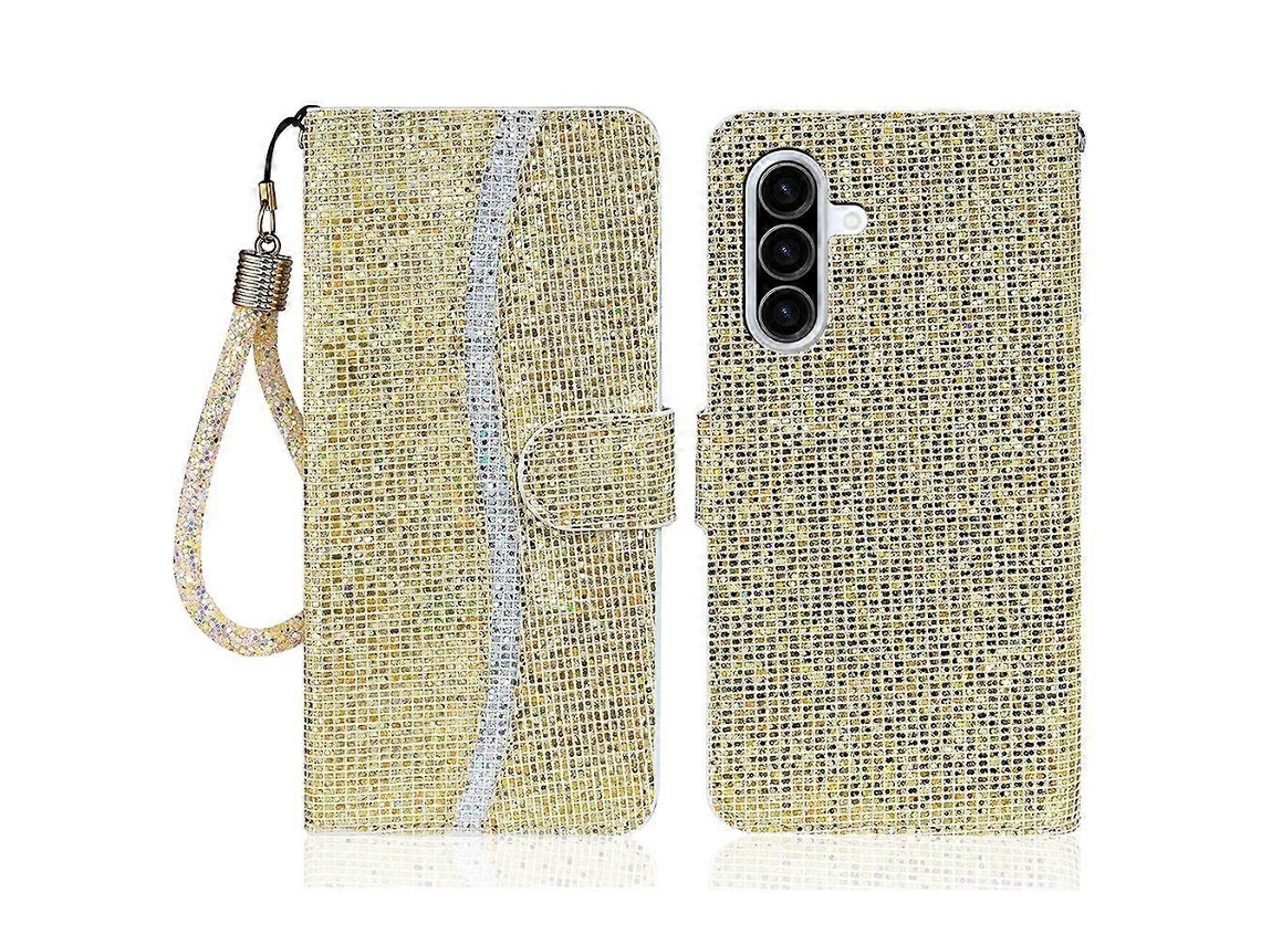 Capa De Celular De Couro Com Glitter Em Pó