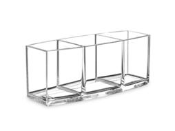 Organizador de Pincéis de Maquilhagem S/MARCA, transparente, acrílico, 3 compartimentos