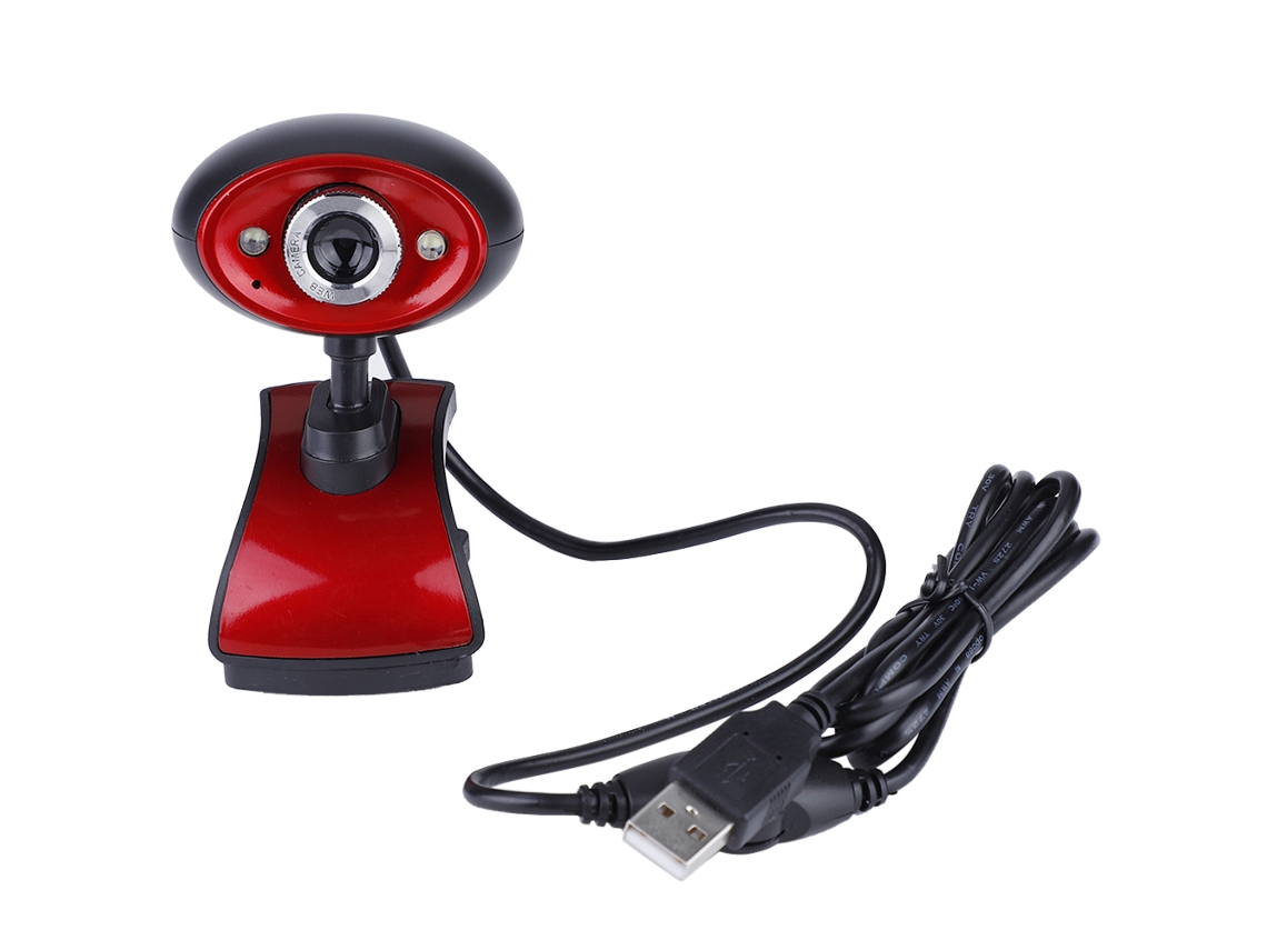 Câmera Web Usb Hd Ajustável Com Visão Noturna Led E Microfone Para Pc E Notebook