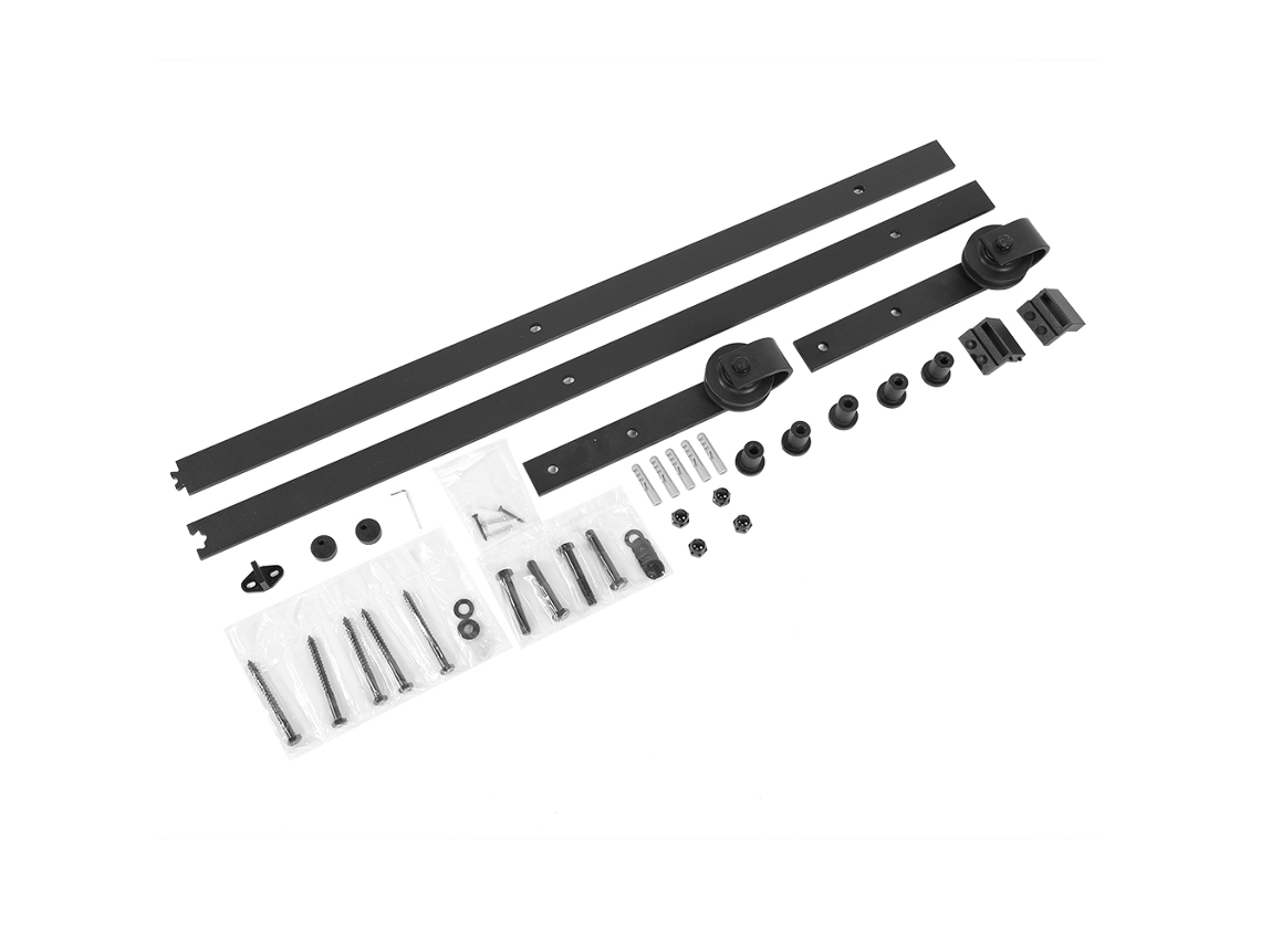 Trilho Polia Para Porta De Correr (Versão 6 Pés Emendada, Estilo Marrom Rústico)