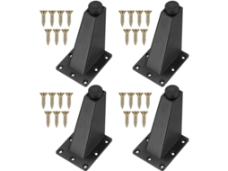 Patas de móvel ajustáveis LINJOU, 6 peças, preto, 92mm