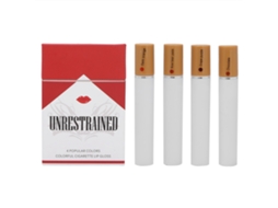 4pcs Brillo Labial Em Forma De Cigarro 36g Impermeável Hidratante Com Fragrância Leve Maquiagem Labial01