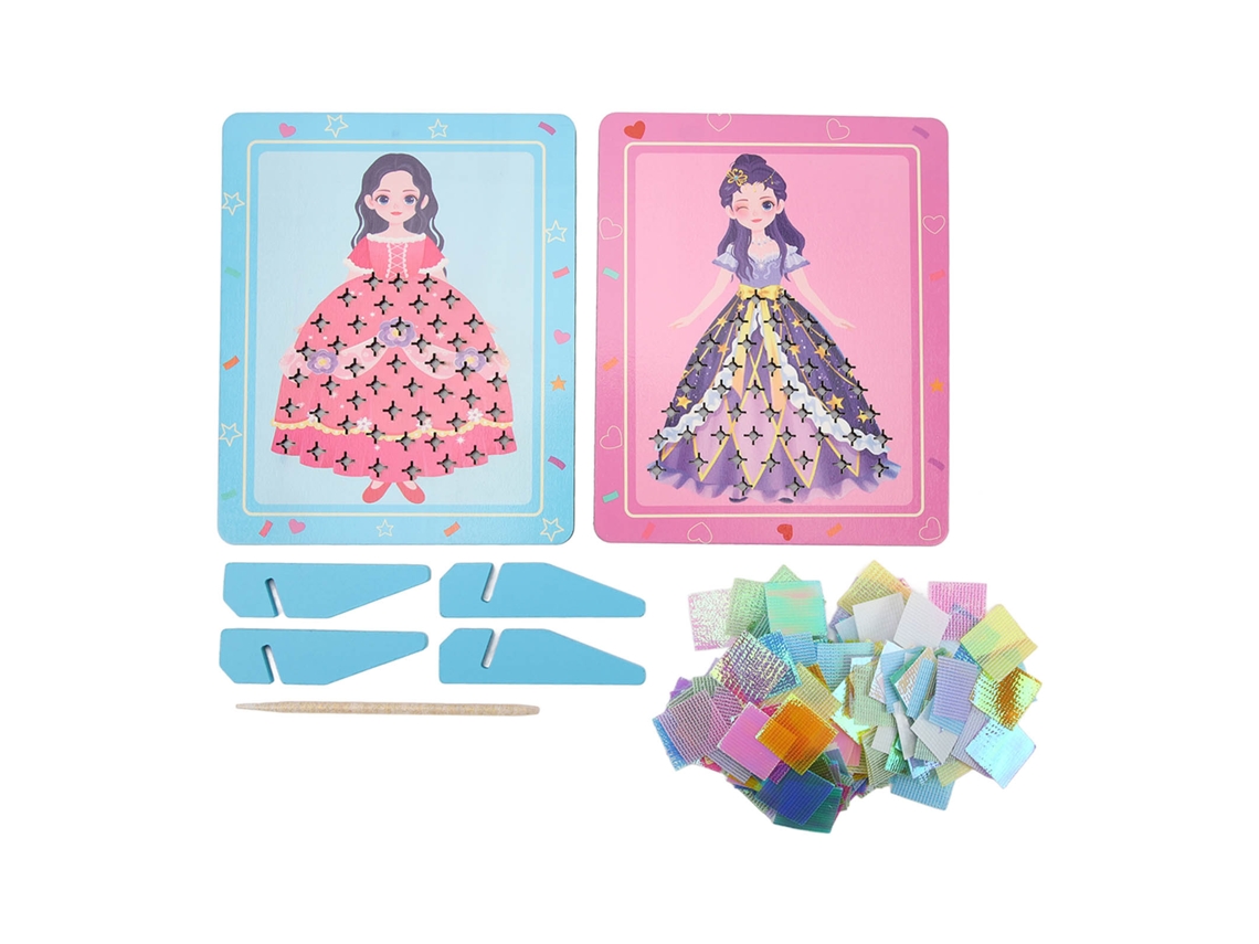 Mali kit de Artesanato de Vestido de Princesa Poke Diy Habilidades Motoras Finas Brinquedo Rosa