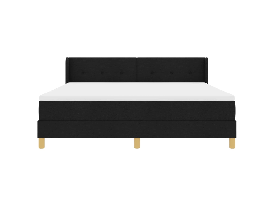 Cama Box com colchão e cabeceira preta 200x180 cm