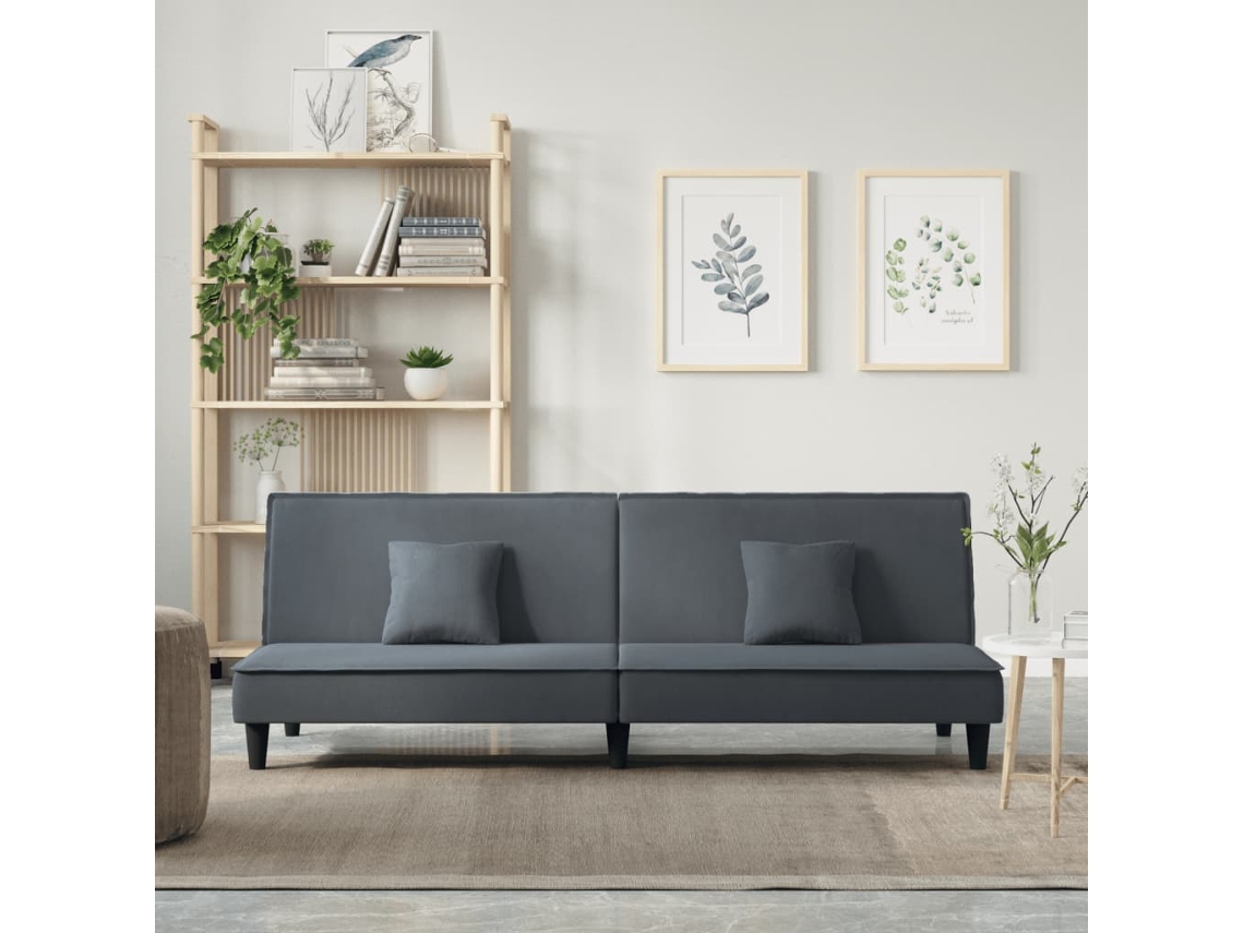 Sofá cama Veludo Cinzento escuro HARLANV1