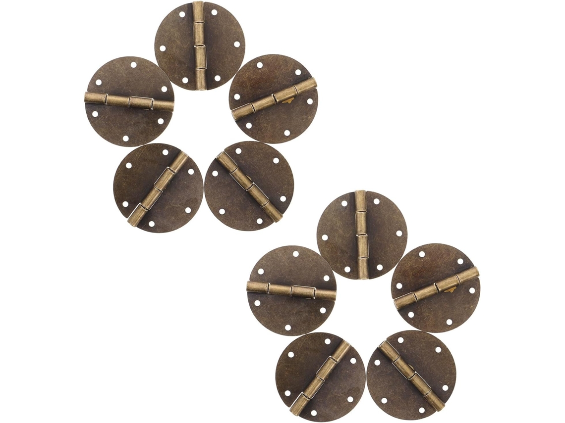 Gadpiparty Conjunto De 10 Dobradiças Metálicas Para Armários Com Mecanismo Dobragem Silencioso, Estilo Vintage Redondo