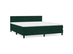Cama Box Spring Vidaxl Verde Veludo (203 X 160 X 88 Cm)