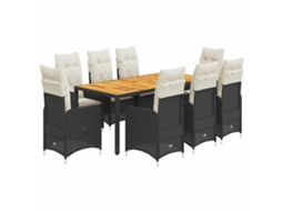 Bistro Set, Bistro Sets Vidaxl Preto Rattan / Vime (190 X 90 X 75 Cm)