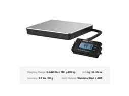 Balança Digital, Display Lcd Hd, Capacidade De Até 440 Lbs, 440 Lbs