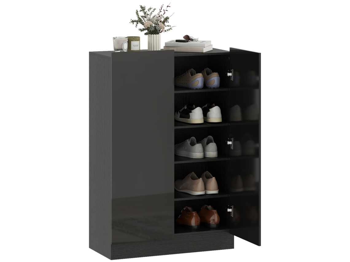 Sapateira Melamina de Madeira e Mdf Cor Preto 72x34,5x110 cm Homcom
