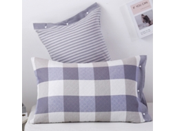2 Pack Fronhas de Algodão Laváveis para Quarto Xadrez Roxo Claro EVELTEK 48x74cmxset