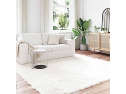 Vidaxl Tapete De De Ovelha Sintética Tafalla Branco 200 X 200 Cm
