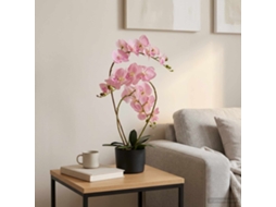 Vidaxl Planta De Orquídea Artificial Com Vaso Rosa 45 X 15 X 65 Cm