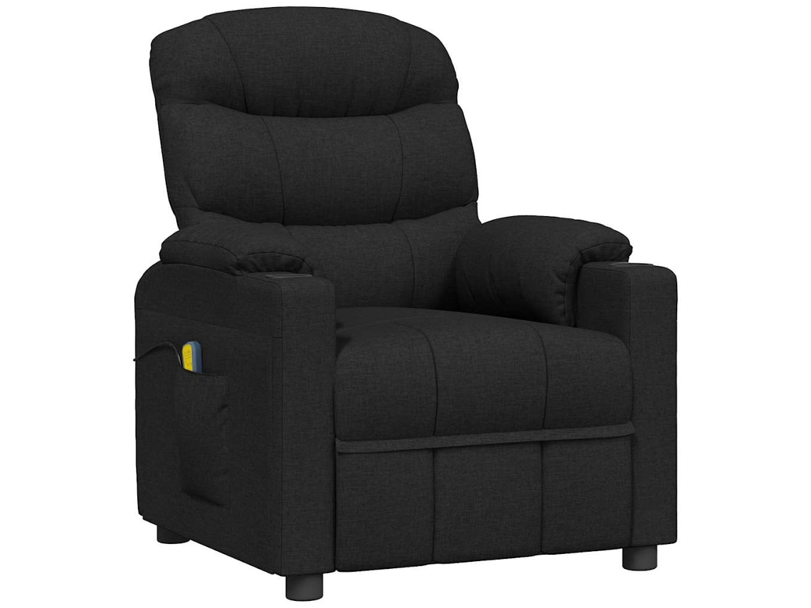 Conjunto 1 Poltrona De Massagens Vidaxl Preto Tecido (75.5 X 92 X 105 Cm)