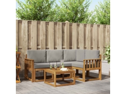 Vidaxl Conjunto De Sofás Para Exterior 5 Pcs Cinza Natural E Claro