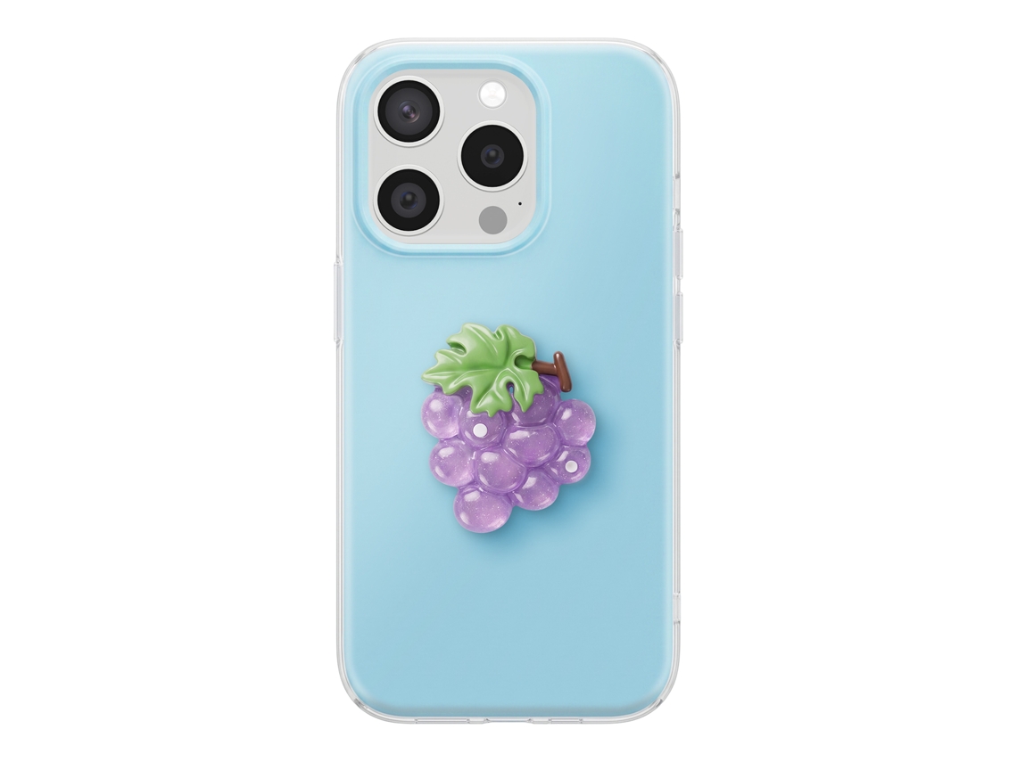 Capa Para Iphone 15 Pro Com Motivo Uva Em Relevo 3d E Borda Elevada