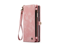 Capa Flip Para Celular, Nova Carteira Com Zíper, Capa De Couro Magnética Multifuncional.rosa - Samsung S20
