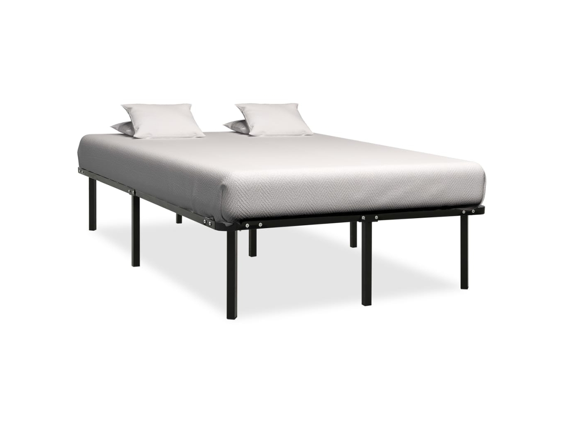 Vidaxl Estrutura de Cama 180x200 Cm Metal Preto
