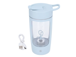 Garrafa Agitadora Elétrica de 650ml com Carregamento USB, Portátil, Azul, Livre de BPA, para Uso Doméstico e no Escritório. Brilvibera