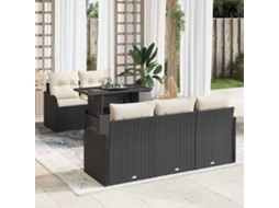 Vidaxl Conjunto De Sofá De Jardim 6 Unid. Preto