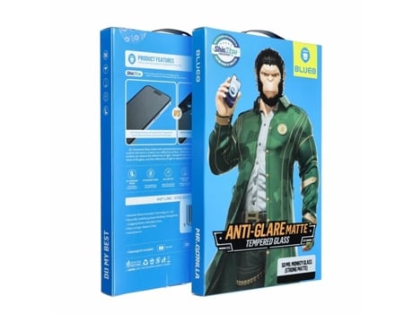 Película de Ecrã Temperado Mr Monkey para iPhone 14 Pro BLUEO Preto